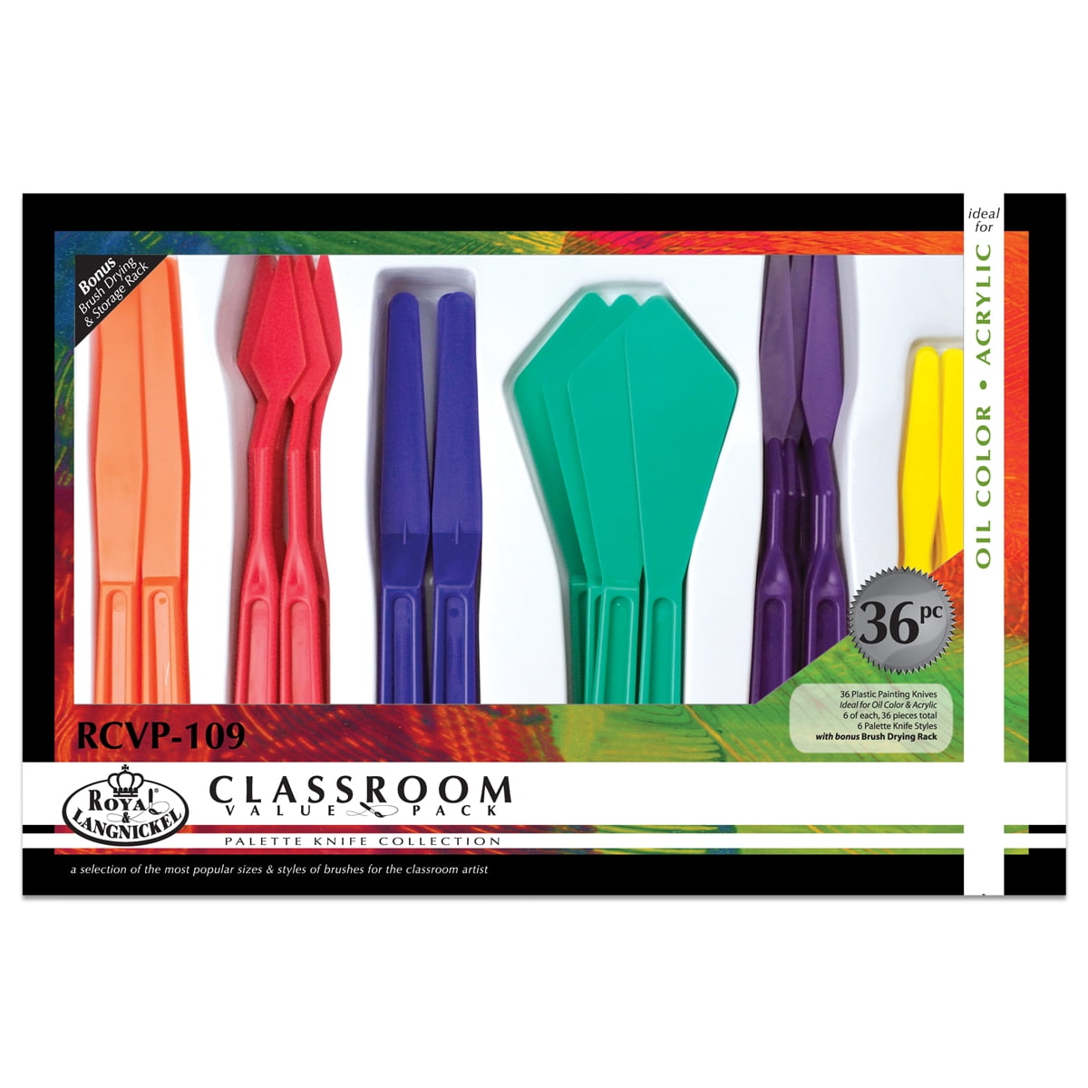 Royal & Langnickel 36pc Plastic Palette Knife Classroom Value Pack