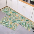 thumbnail image 3 of Kitchen Rugs and Mats,Marble Texture Turquoise Gradient 2 Piece Anti Fatigue Area Runner Rug Set Comfort Standing Floor Mat,Gray Zigzag Ripple Chevron Non Slip Absorbent Doormats for Laundry/Bathroom, 3 of 6