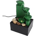 thumbnail image 4 of Tabletop Fountain, Beautiful Desktop Waterfall Fountain Decorative LED Light For Living Room For Office (Ink Black),Emerald Green, 4 of 8