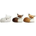 thumbnail image 2 of Xqxayjr under $5 3Pcs Faux Fur Fox Ornament, Artificial Fox Christmas Ornament, Mini Realistic Faux Fur Sleeping Fox Figurine, Cute Animal Decor for Tree Shelf Display, Soft PlushToyforKidsCollectors, 2 of 9