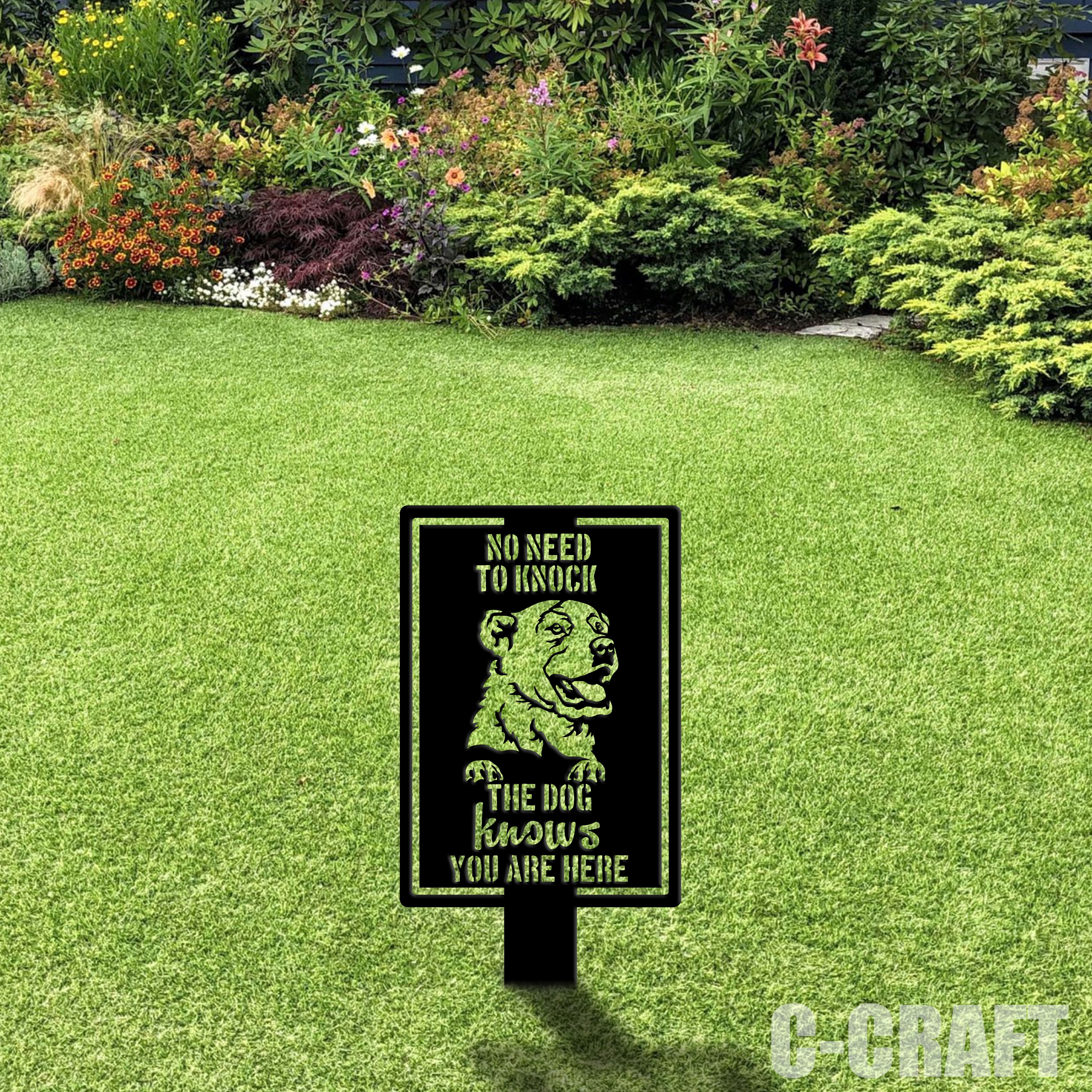 C-craft Akbash Guard Dog on Duty Yard Sign for Enhanced Security