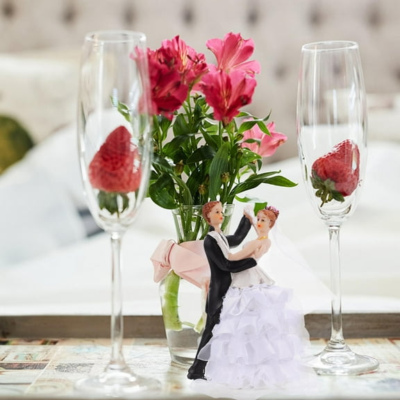 HEMOTON  Wedding Anniversary Cake Decor Bride and Groom Ornaments Toppers Lovers