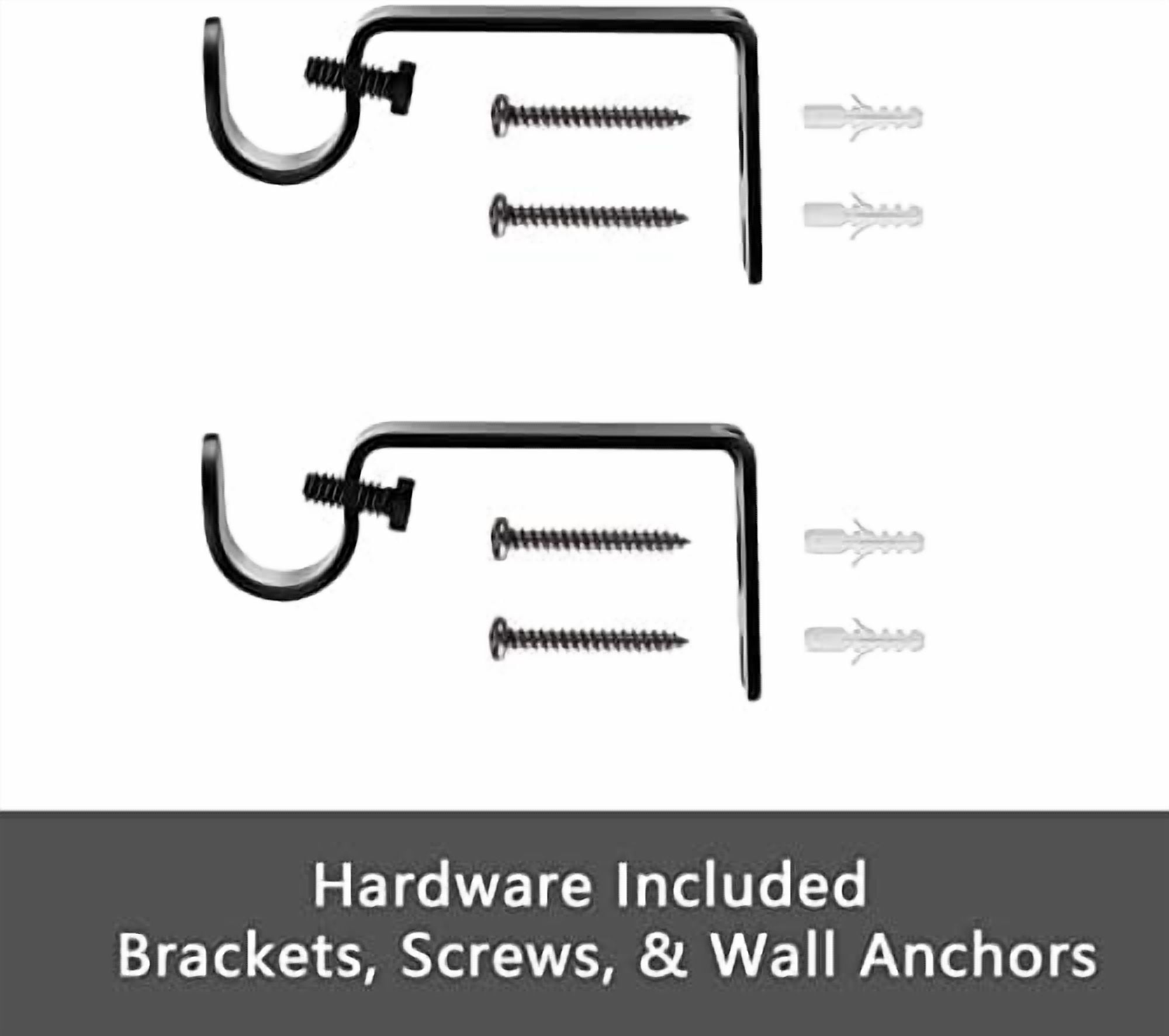 Curtain Rods for windows 32-62 inch, 5/8 inch Decorative Matte Black Splicing Heavy Duty Metal Curtain Rod set with Brackets