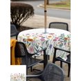 thumbnail image 5 of Outdoor Tablecloths with Umbrella Hole & Zipper, Spring Floral 60x60 Inch Square Tablecloths, Pink Yellow Flowers Farmhouse Waterproof Table Cloth, Patio/Pool/Picnic Table Covers, 5 of 8