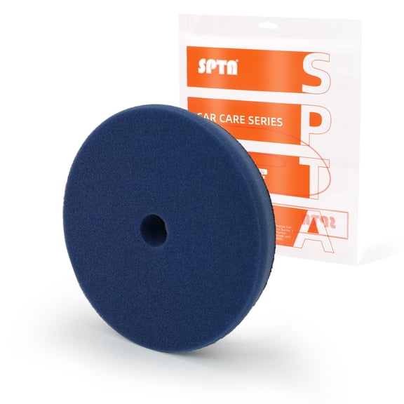 SPTA PRO Blue Moderate-Cut Foam Polishing Pads, 1Pc 6 Inch 150mm Backing Plate Compound Buffing Polishing Sponge Pads for Car Buffer Polisher Compounding, Polishing and Waxing -FF602