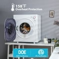 thumbnail image 3 of Costway 1500W Electric Tumble Compact Laundry Dryer Stainless Steel Tub 13.2 lbs, 3 of 10