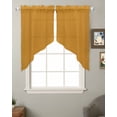 thumbnail image 2 of Pure Turmeric Swag Valances for Windows, Simple Solid Color Rod Pocket Sheer Valances for Small Windows, Swag Toppers Light Filtering for Kitchen Living Room 2 Panels 28''x36'', 2 of 6
