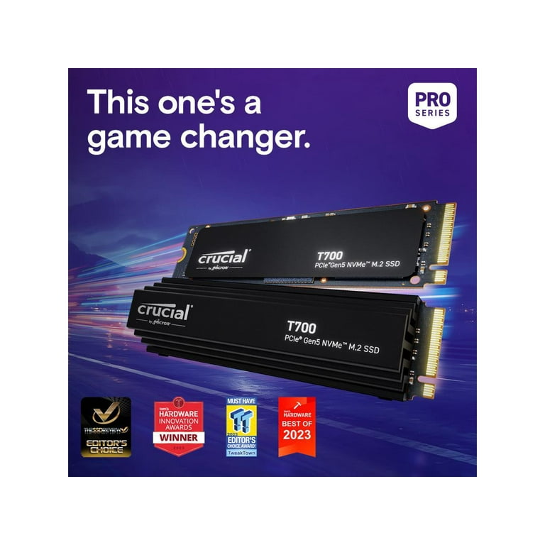 Crucial T700 GEN5 4TB Gaming SSD with Heatsink, PCI-Express Crucial T700 GEN5 4TB Gaming SSD with Heatsink, PCI-Express