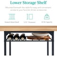 thumbnail image 4 of Songqin 3-Piece Modern Dining Set, Space Saving Dinette for Kitchen, Dining Room, Small Space w/Steel Frame, Built-in Storage Rack - Oak/Black, 4 of 14