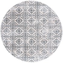 SAFAVIEH Martha Stewart Isabella Diamond Area Rug, Cream/Grey, 6'7" x 6'7" Round