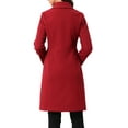 thumbnail image 3 of Allegra K Collar Coat for Women's Buttons Long Sleeve A-Line Casual Long Winter Coats XL Dark Red, 3 of 6