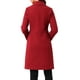 thumbnail image 3 of Abrigo de cuello INSPIRE CHIC para mujer, con botones, de manga larga, estilo A-line, casual, abrigo largo de invierno, M Rojo Oscuro, 3 of 6