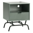 thumbnail image 3 of Furniture of America Estee 1-Drawer Wood Indoor End Table with USB Port, Sage Green, 3 of 10