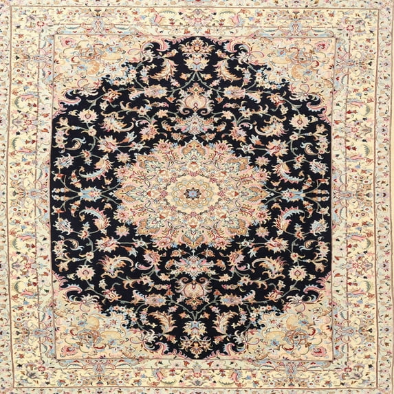 Ahgly Company Machine Washable Indoor Square Traditional Brown Area Rugs, 7' Square