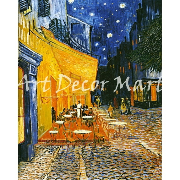 The Cafe Terrace On the Place Du - CANVAS OR FINE PRINT WALL ART