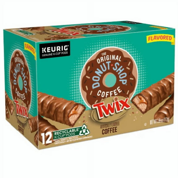 Donut Shop Twix Single Serve Coffee K-Cup Pods Light Roast 12 Count