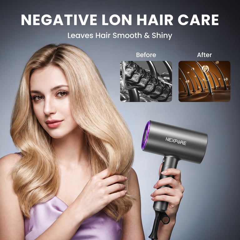 NEXPURE Hair Dryer, 1800W Ionic Blow Dryer, Lightweight, Fast