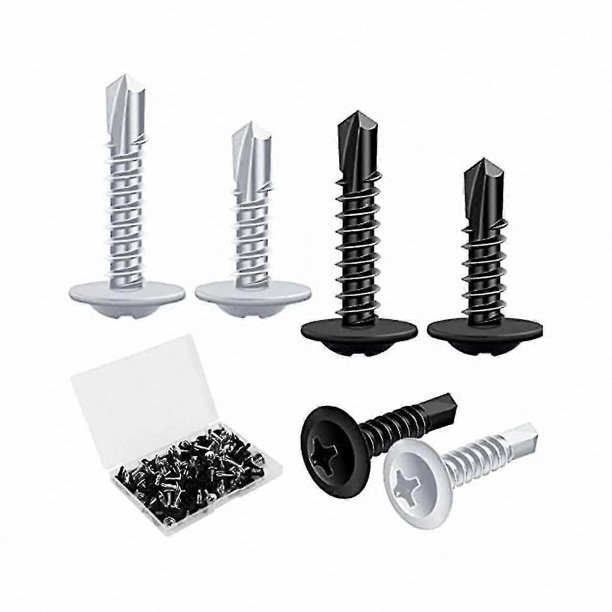 Assorted Stainless Steel Self-Tapping Flat Head Screws, 120 Pieces Self-Drilling Metal Screw Set