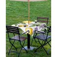 thumbnail image 4 of Outdoor Tablecloth with Umbrella Hole for Patio/Picnic/Party/Camping, Lemon Waterproof Table Cloth Square Cover Washable, Summer Bee Farmhouse Green Leaf Purple Flower 54"x 54", 4 of 7