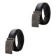 thumbnail image 4 of Minnieouse Cinturón negro de piel sintética para hombre - Aspecto limpio Textura Adecuado para jeans o trajes Business Belt Silver 125cm Plata 125cm 2piezas, 4 of 6