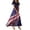 Royal Blue, variant on Wutalume Summer Dresses Patriotic Print - V-Neck Short Sleeve Colorful Sundress for 4th July Parade, Womens Summer Dresses ,Blue L