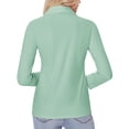 thumbnail image 2 of Camisa con botones Siliteelon para mujer de manga larga, color verde claro, 2 of 9