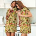 thumbnail image 4 of Fotbe Fruits And Vegetables Bata de Dormir para Mujer con Estampado, Camisón de Algodón de Manga Corta, Ropa de Dormir Casual, 4 of 6
