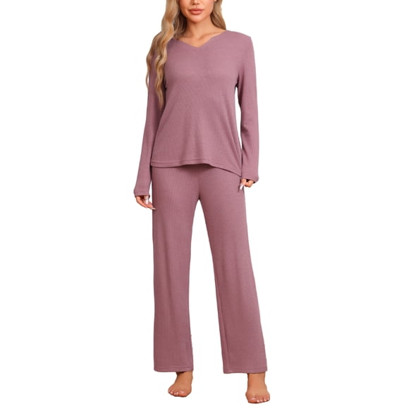 DARING DIVA Women's Waffle Soft Fall Winter Pajamas Sets XS Red