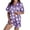Purple, variant on Women Satin Pajama Set Stylish Round Neck Sleepwear Comfortable Halloween Outfit Soft Fall Winter Wear