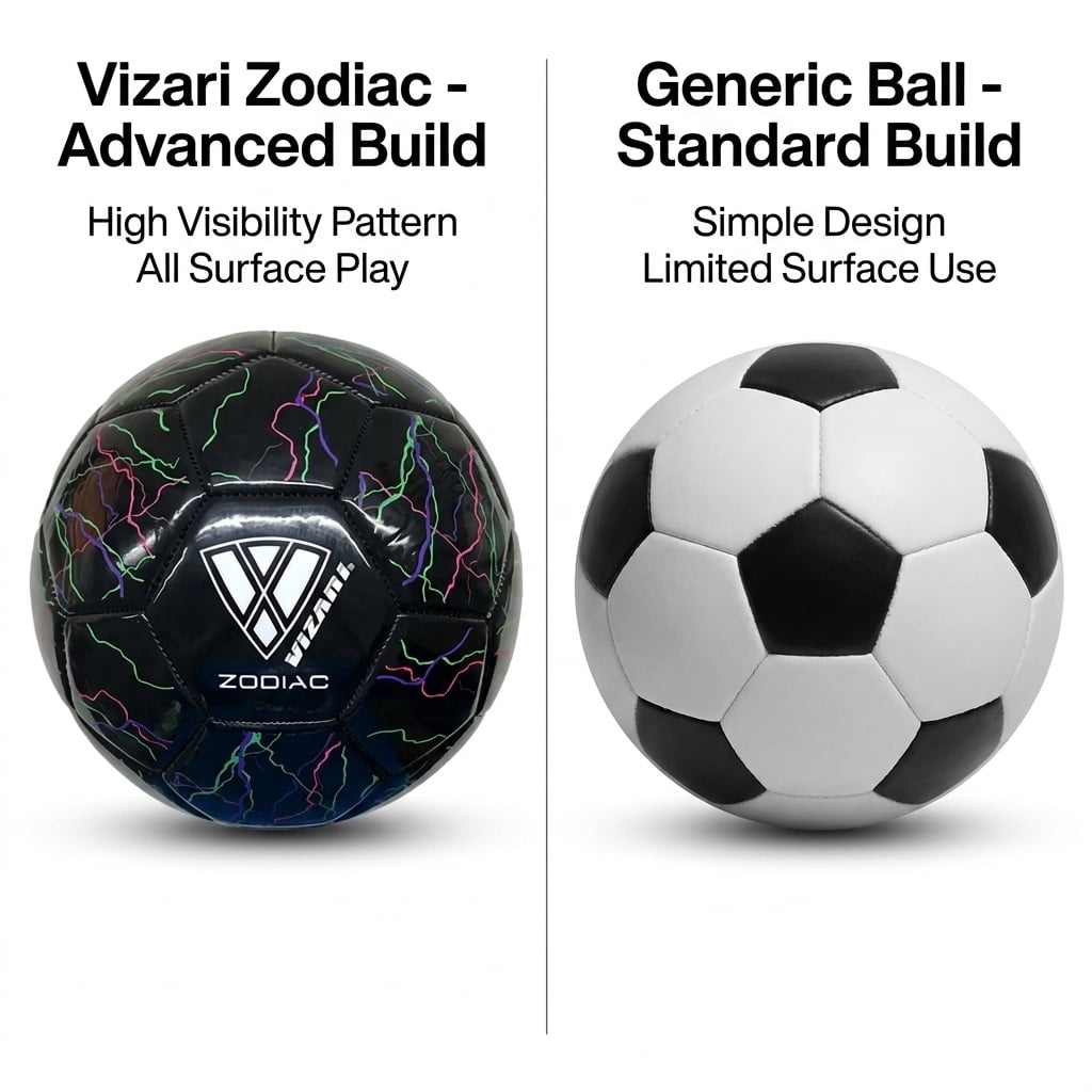 Vizari Zodiac Soccer Ball | Sizes 3, 4, 5 | Durable Waterproof Synthetic Leather | For Youth & Adults - BLACK, 3