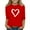 Red, variant on Riecok 3/4 Sleeve Blouses for Girls Valentine's Day Crewneck Shirts Tops Heart Print Versatile Summer Clothes