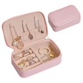 thumbnail image 3 of Joyero Hugo de PU Cuero Exhibición almacenamiento caja Organizador para Anillos Rosado, 3 of 10