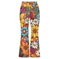 thumbnail image 5 of LPKRT Girls Stretch Yoga Pants High Waist Floral Print Flared Leggings Casual Workout Fashion Trousers Orange 3-4 Years, 5 of 5