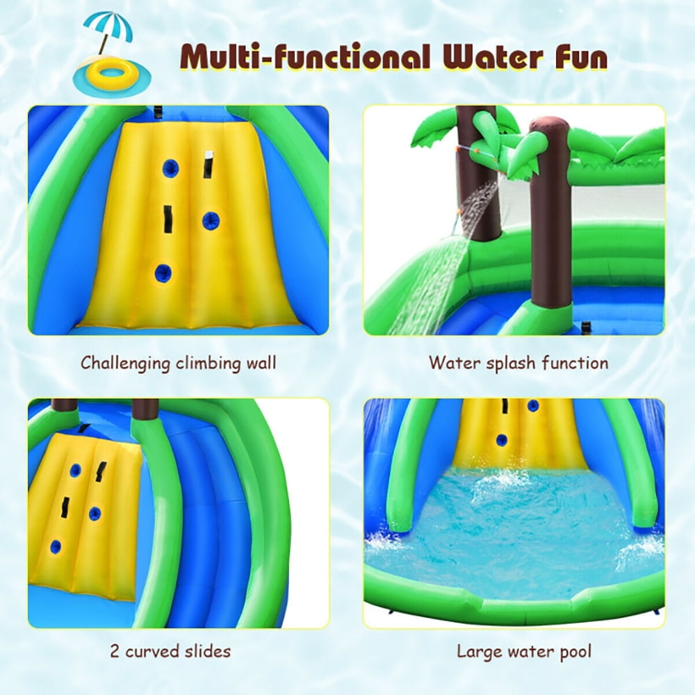 Aimee Lii Inflatable Water Park Pool Bounce House Dual Slide Climbing, Playhouse for Kids Outdoor