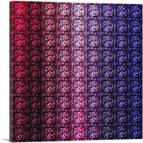 ARTCANVAS Purple Color Grid Jewel Pixel Canvas Art Print - Size: 18" x 18" (0.75" Deep)