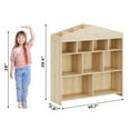 thumbnail image 2 of Toy Storage Organizer with 9 Storage Cubbies Kids Bookshelf 40.7inch Width Bookcase Toddlers Playhouse Cabinet Shelf for Boys Girls Wooden Cubby Storage Toy Shelf for Playroom, Nursery, Kids Room, 2 of 8