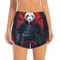 thumbnail image 2 of Balery Red Black Eastern Panda Warrior Pantalones cortos deportivos para mujer con forro y dos bolsillos, elásticos, para entrenamiento, gimnasio, yoga-Small, 2 of 7
