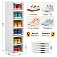 thumbnail image 2 of cisilov Shoe Storage Box, 6 Tier Foldable No Assembly Clear Door Stackable Plastic Shoe Organizer, 2 of 7