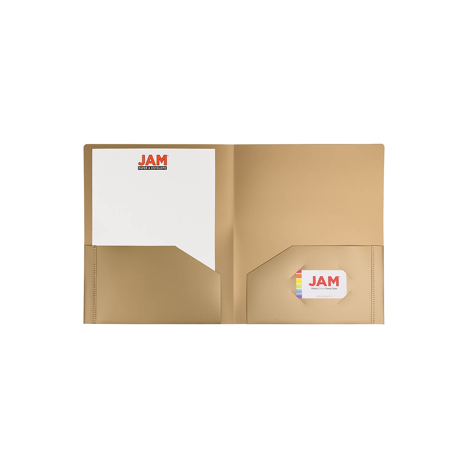 JAM Paper 2-Pocket Heavy Duty Plastic Folders Gold 108/Pack (383Hgob) 383HGOB