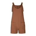thumbnail image 4 of eczipvz Cute Clothes for Girls 10-12 Jumpsuits for Girls Kids Casual Sleeveless Jumpsuits Spaghetti Strap Romper Long Pants with Pockets Brown,13-14 Years, 4 of 4
