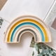 thumbnail image 1 of iris , bloque de de adorno de juguete apilable, artesanía decorativa creativa para decoración de , estanterías, accesorios , Blanco Hugo Arco iris de madera, 1 of 7