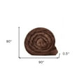 thumbnail image 5 of HomeRoots 531207 Knitted Polyester Solid Color Plush Throw Blanket, Taupe, 5 of 9
