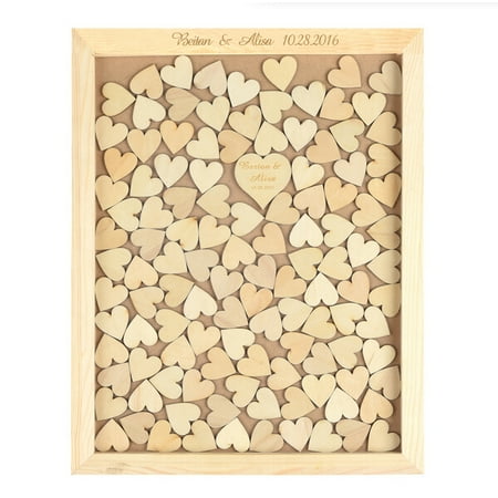Wendana Rustic Wedding Guest Book Alternative Drop Top Box Wendana Rustic Wedding Guest Book Alternative Drop Top Box Personalized Heart Shadow With Name