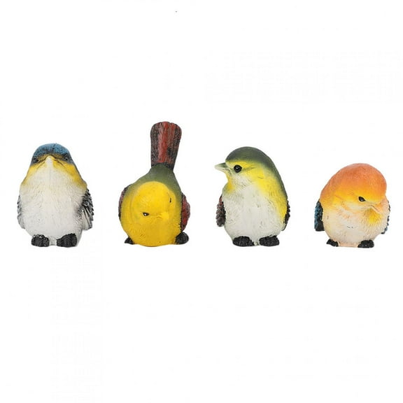 Fugacal Qiilu 4Pcs Resin Birds Animal Figurine Decoration Lawn Garden Courtyard Ornaments , Bird Garden Decor, Bird Figurine Decor