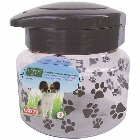 Ceramic Dog Treat Jar - Lixit Corporation Plastic Dog Treat Jar, 64-Oz