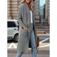 thumbnail image 5 of Women'S Open Front Knited Loose Cardigan Casual Long Sleeve Draped Knit Pockets Long Jackets Sweater Grey XXL, 5 of 10