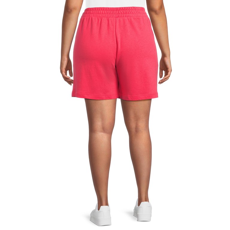 Terra & Sky Women's Plus Size Knit Shorts with Elastic
