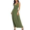 thumbnail image 2 of Asklazy Women Sleeveless Deep V Neck Loose Plain Long Maxi Casual Dress,Mother's Day,XL,Army Green, 2 of 13