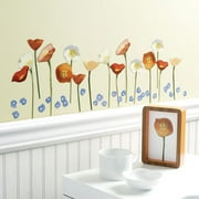 Wallies Peel & Stick Springtime Poppies, 2 sheets Wall Sticker