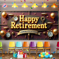 thumbnail image 5 of Teal Backdrop Banner with Orange Balloons and Golden Scrolls Happy Retirement Decoration Party Supplies Photography Props Retirement Event Decor Background, 5 of 7